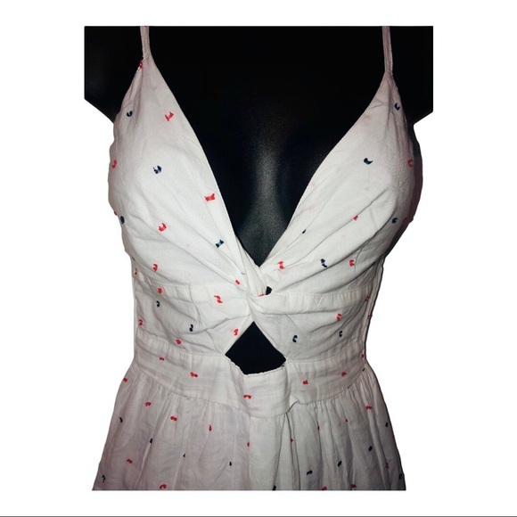 Jessica Simpson white fit and flare cutout dotted cotton mini dress size XS new - Picture 5 of 13